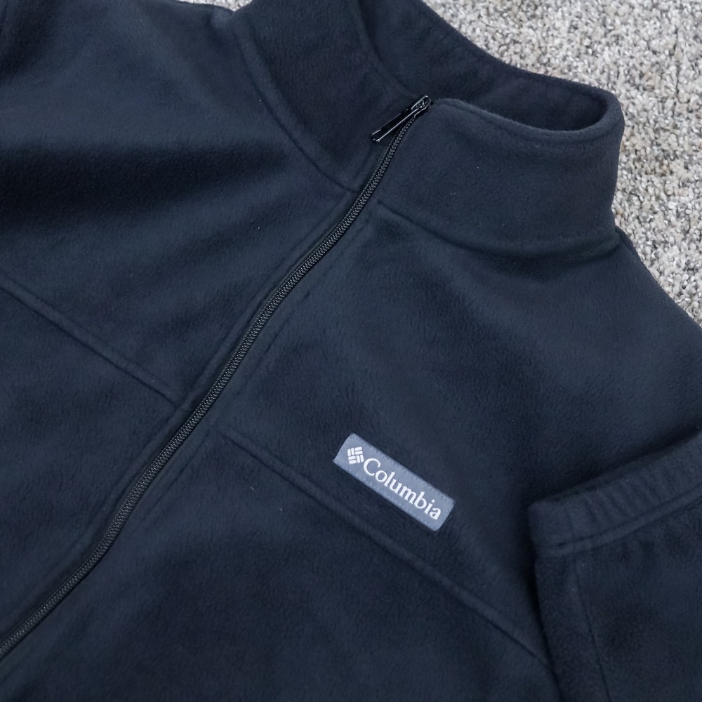 Columbia Fleece Jacket Mens XL Black Full Zip Mock Neck XM6354 Outdoor Soft - Picture 4 of 11